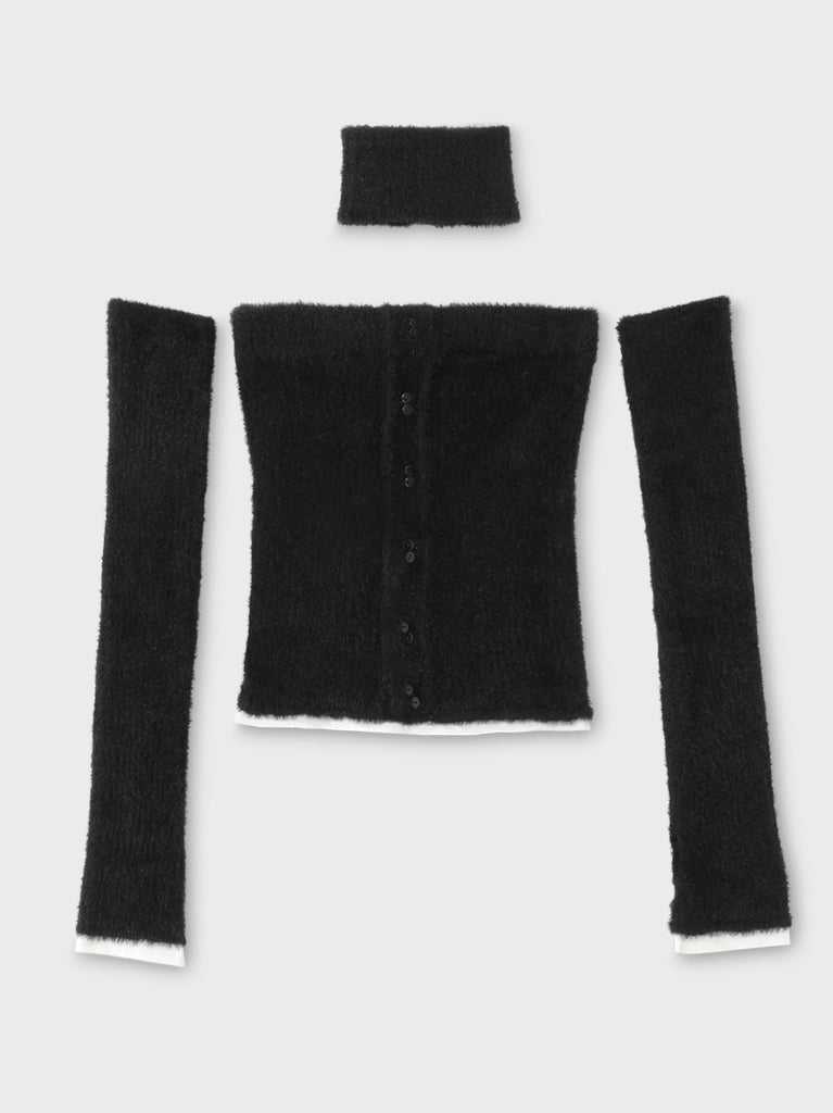 【SALE】4way shaggy knit bear tops(eme10448)
