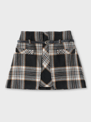 【SALE】High waist check mini skirt(eme10449)