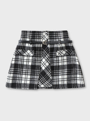 【SALE】High waist check mini skirt(eme10449)