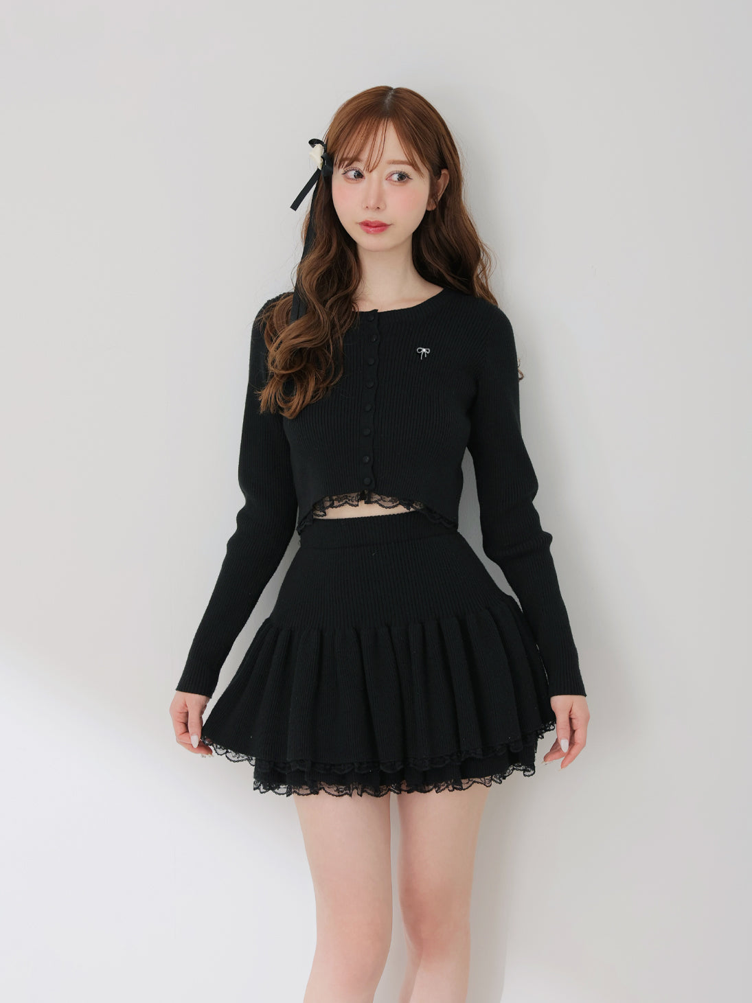 model：162cm　(size：F　color：Black)