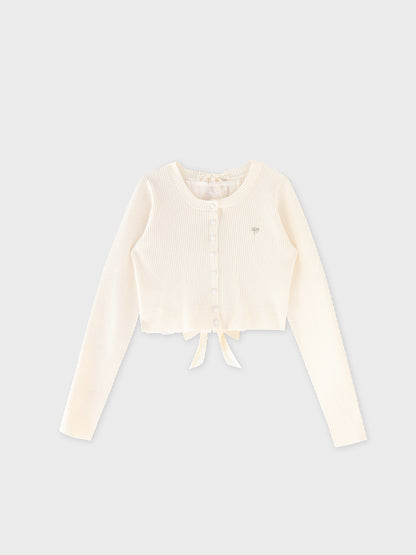 Back ribbon rib knit tops(eme10460)