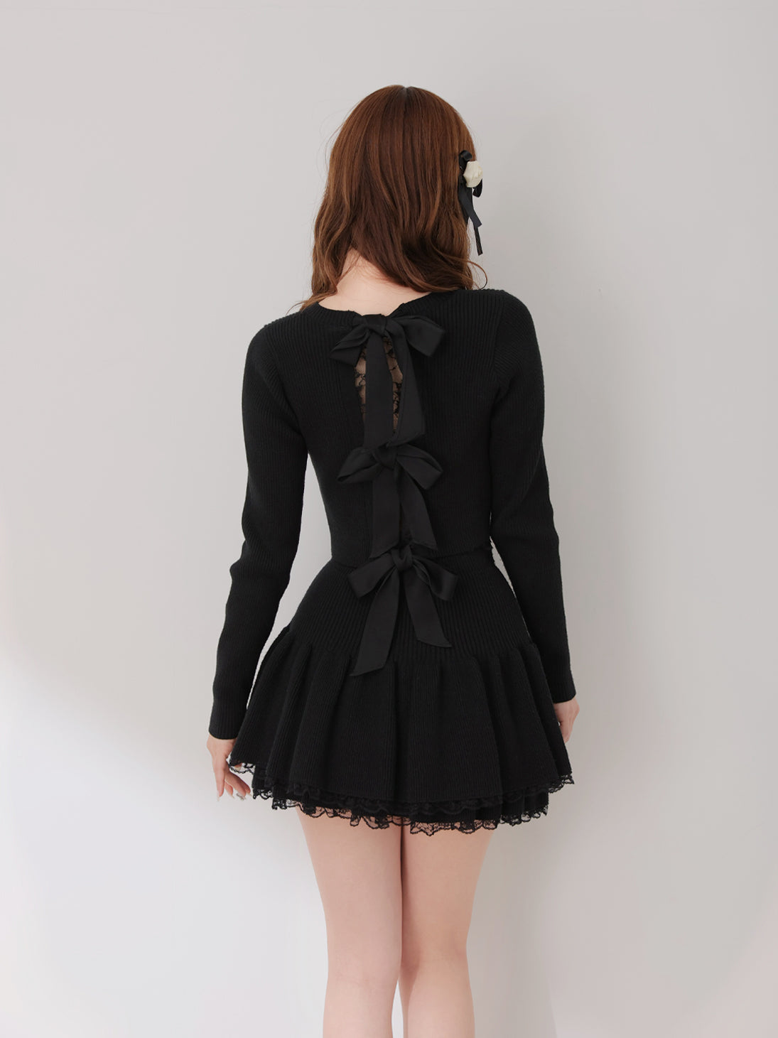 Rib knit mini skirt(eme10461)