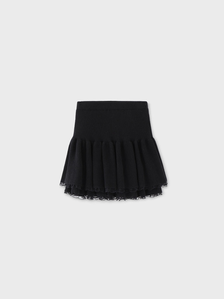 Rib knit mini skirt(eme10461)