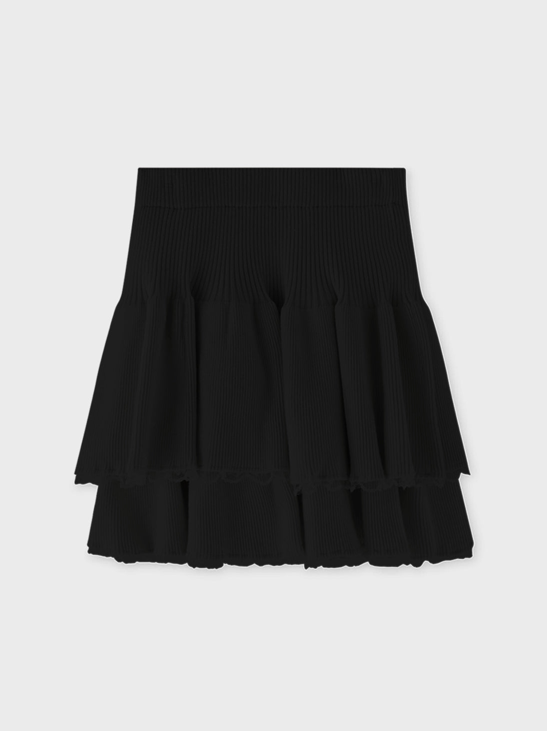 Rib knit mini skirt(eme10461)