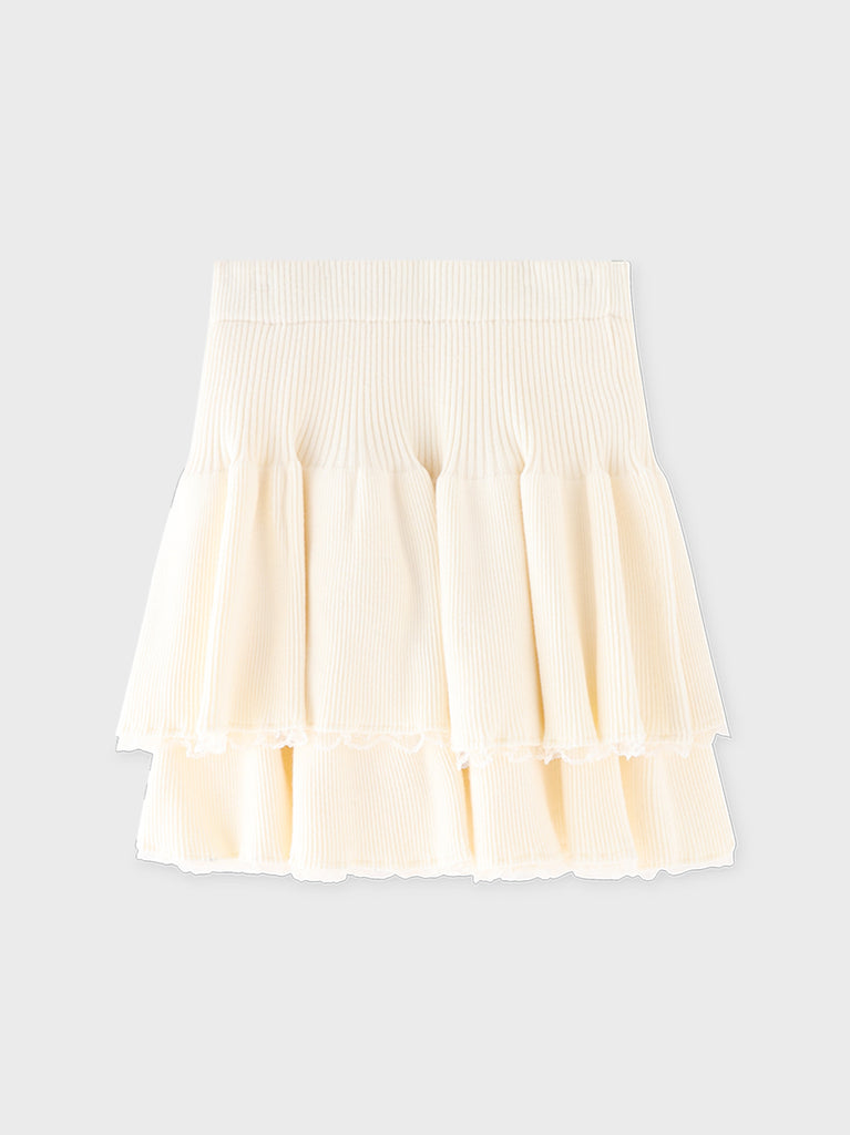 Rib knit mini skirt(eme10461)