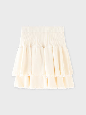 Rib knit mini skirt(eme10461)