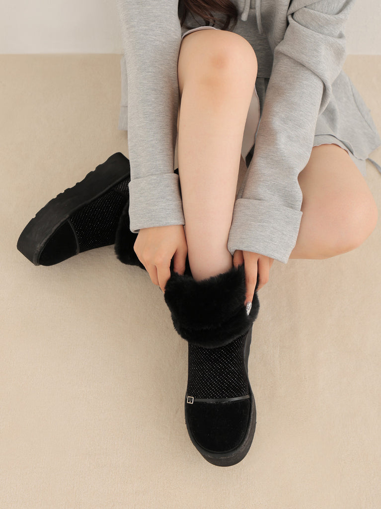 2way Velour Mouton Boots (eme10463)