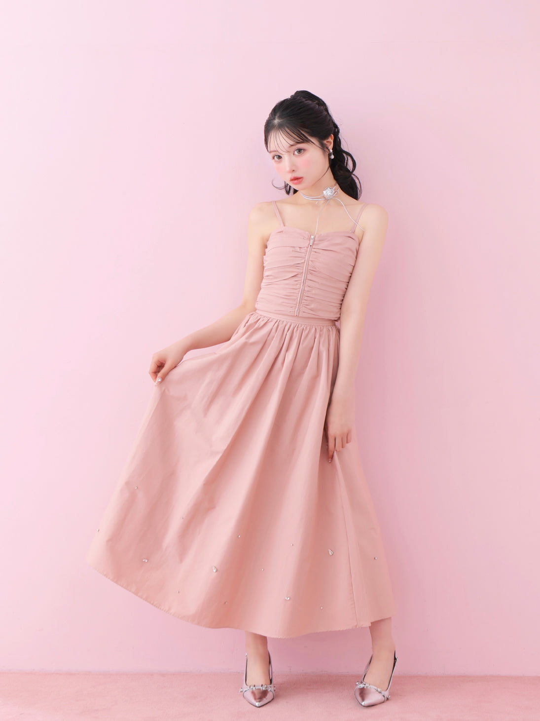 model：160cm　(size：F　color：Pink)