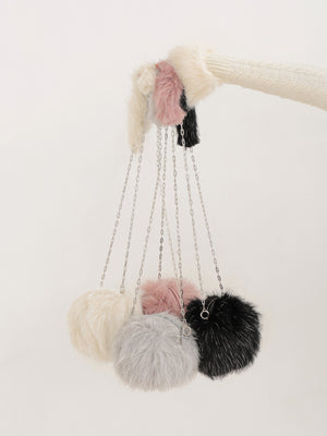 2way fake fur round bag(eme10472)