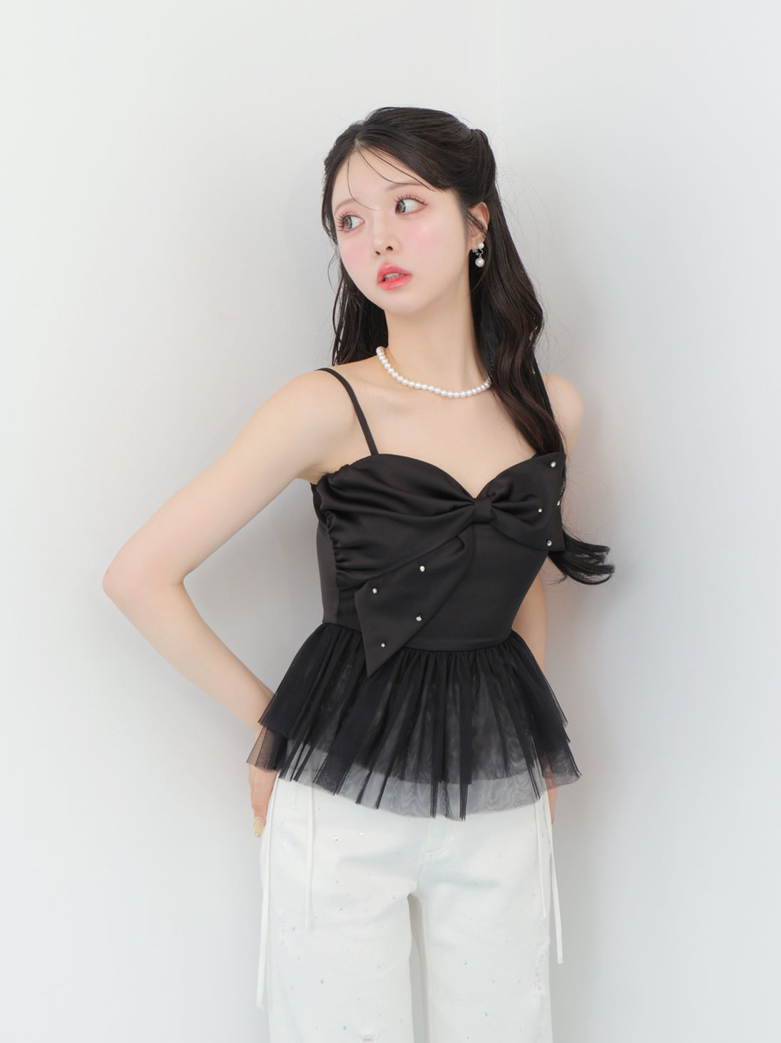 model：160cm　(size：F　color：Black)