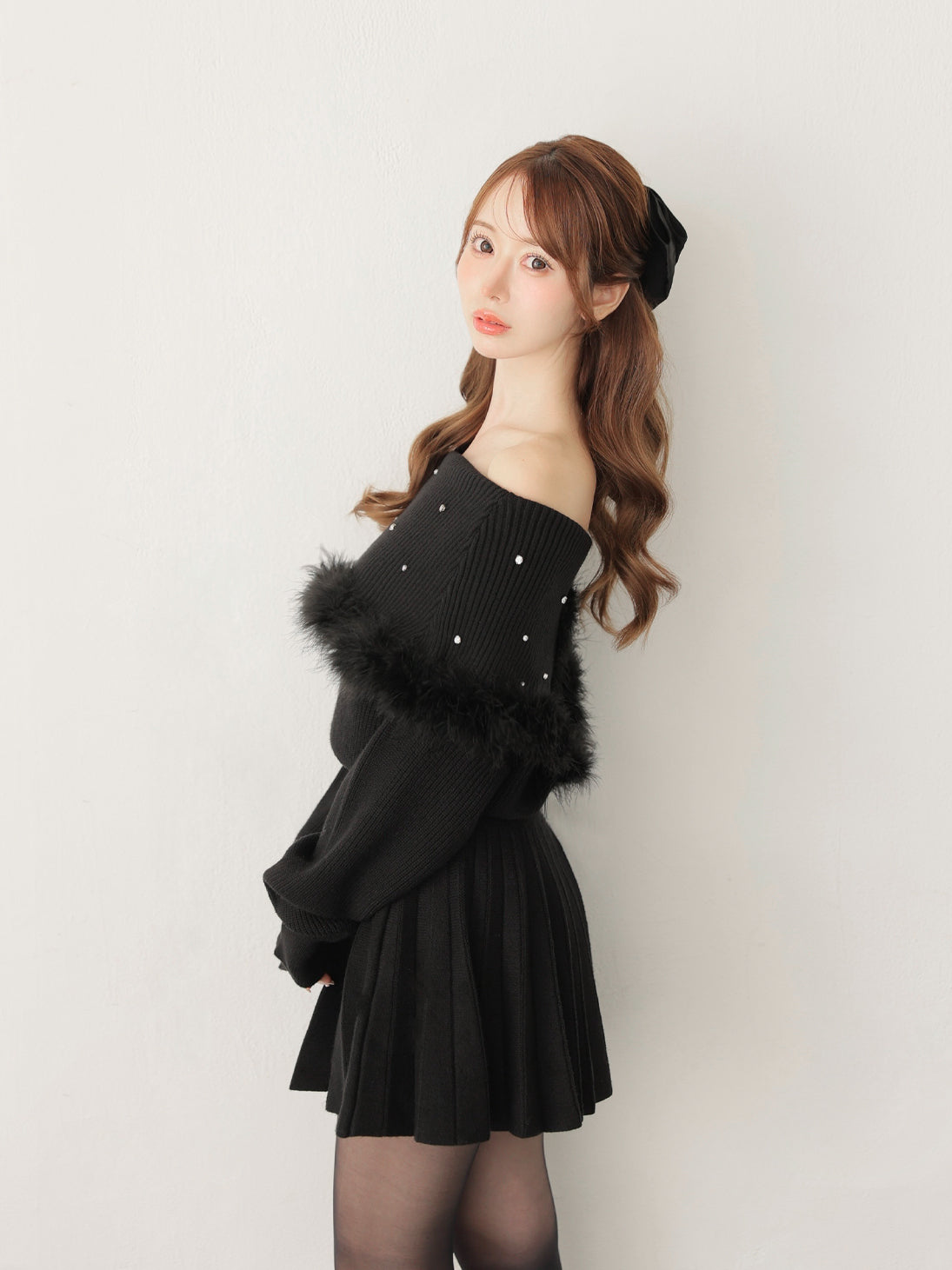 model：162cm　(size：F　color：Black)