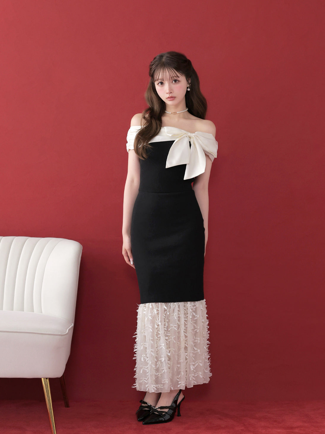 model：160cm　(size：F　color：Black)
