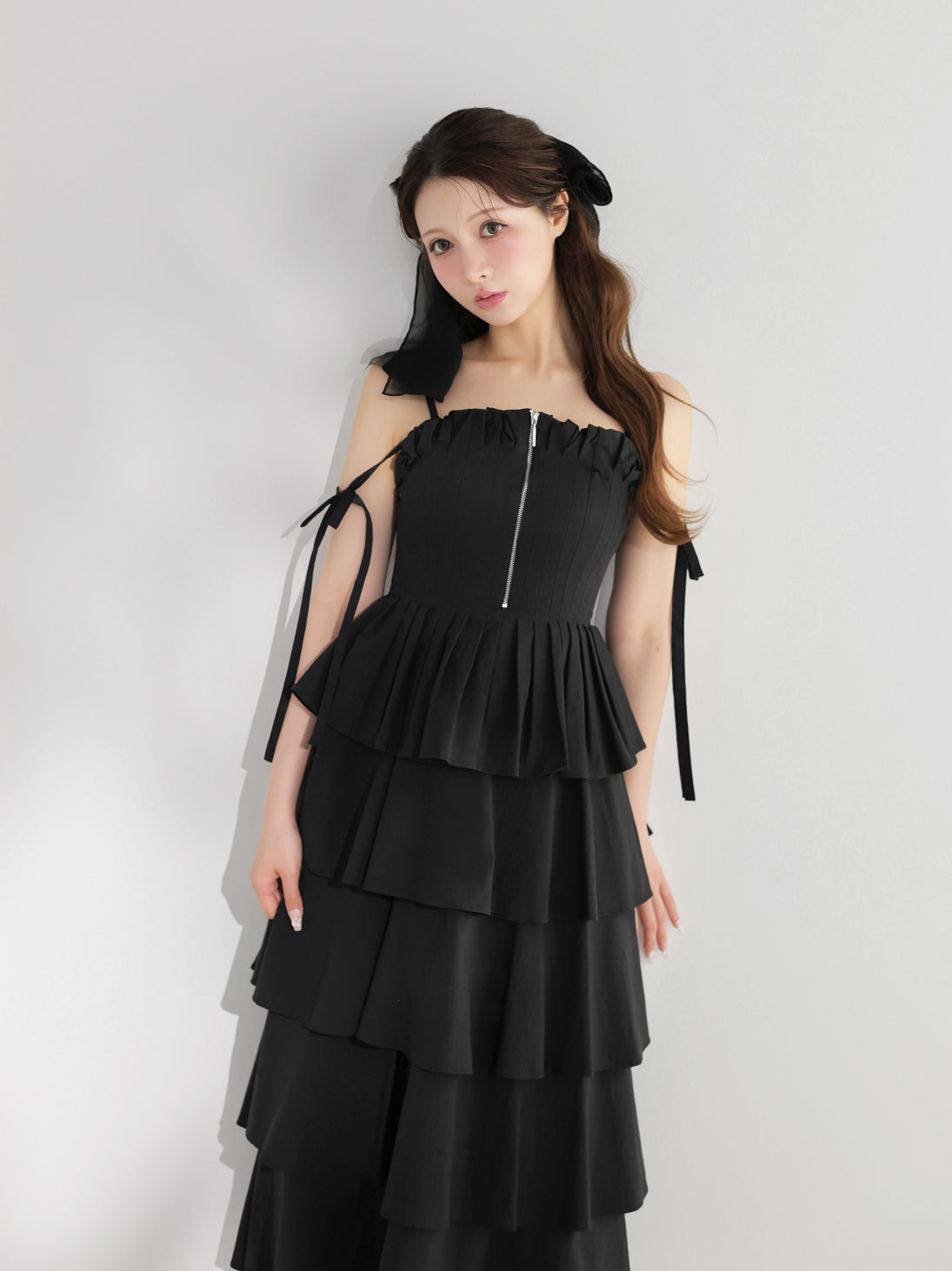 model：160cm　(size：F　color：Black)