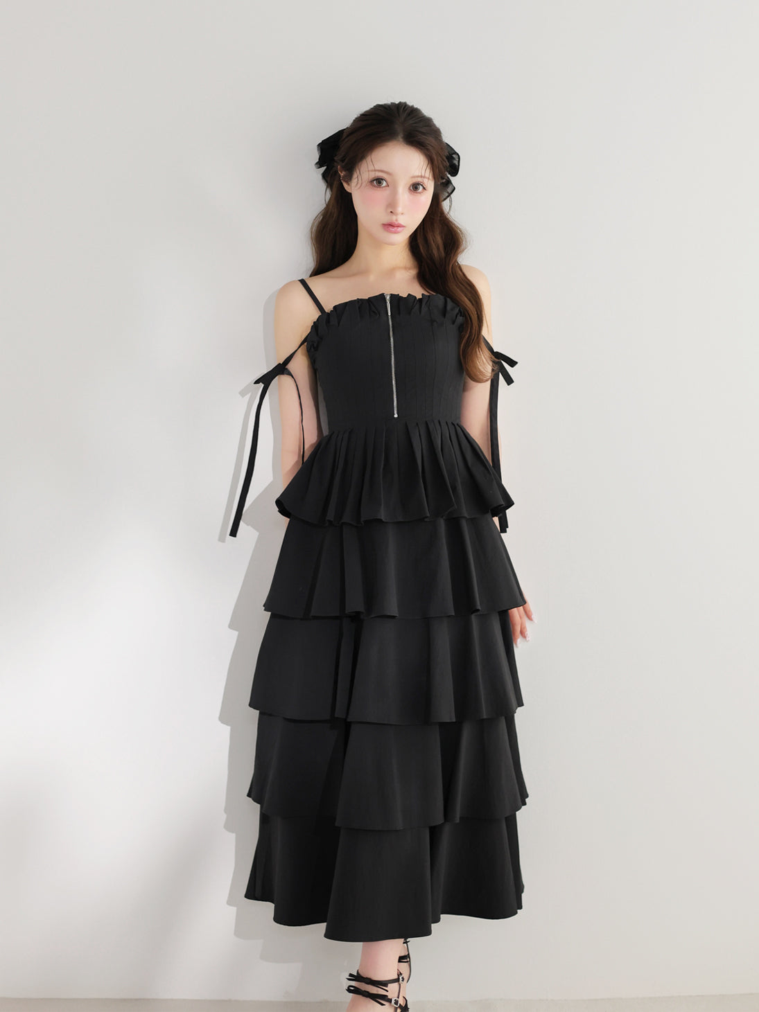 model：160cm　(size：F　color：Black)