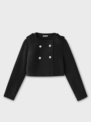 Cropped melton jacket(eme10498)