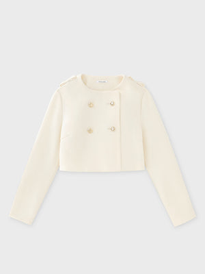 Cropped melton jacket(eme10498)