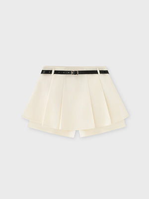 Melton belt mini skirt(eme10499)