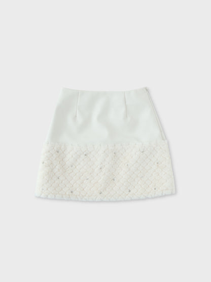 Fake leather docking mini skirt(eme10530)