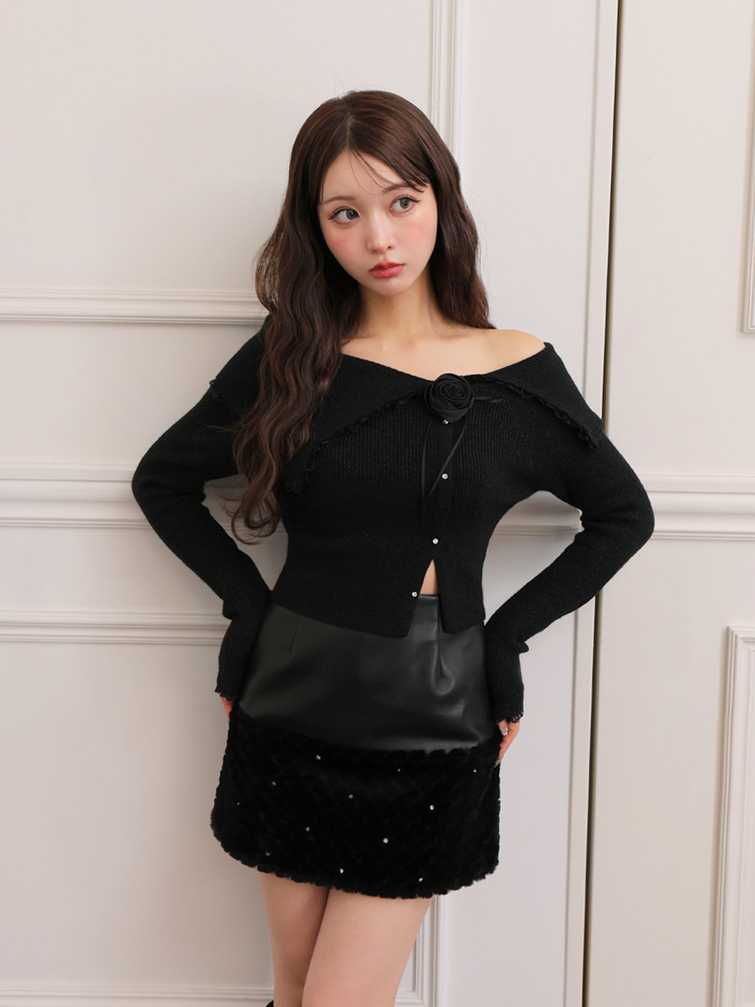 model：160cm　(size：F　color：Black) 