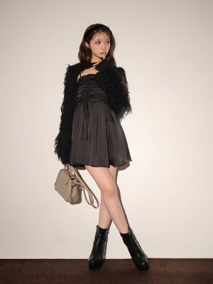 Fringe satin ensemble one piece(eme10533)