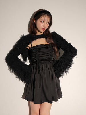 Fringe satin ensemble one piece(eme10533)