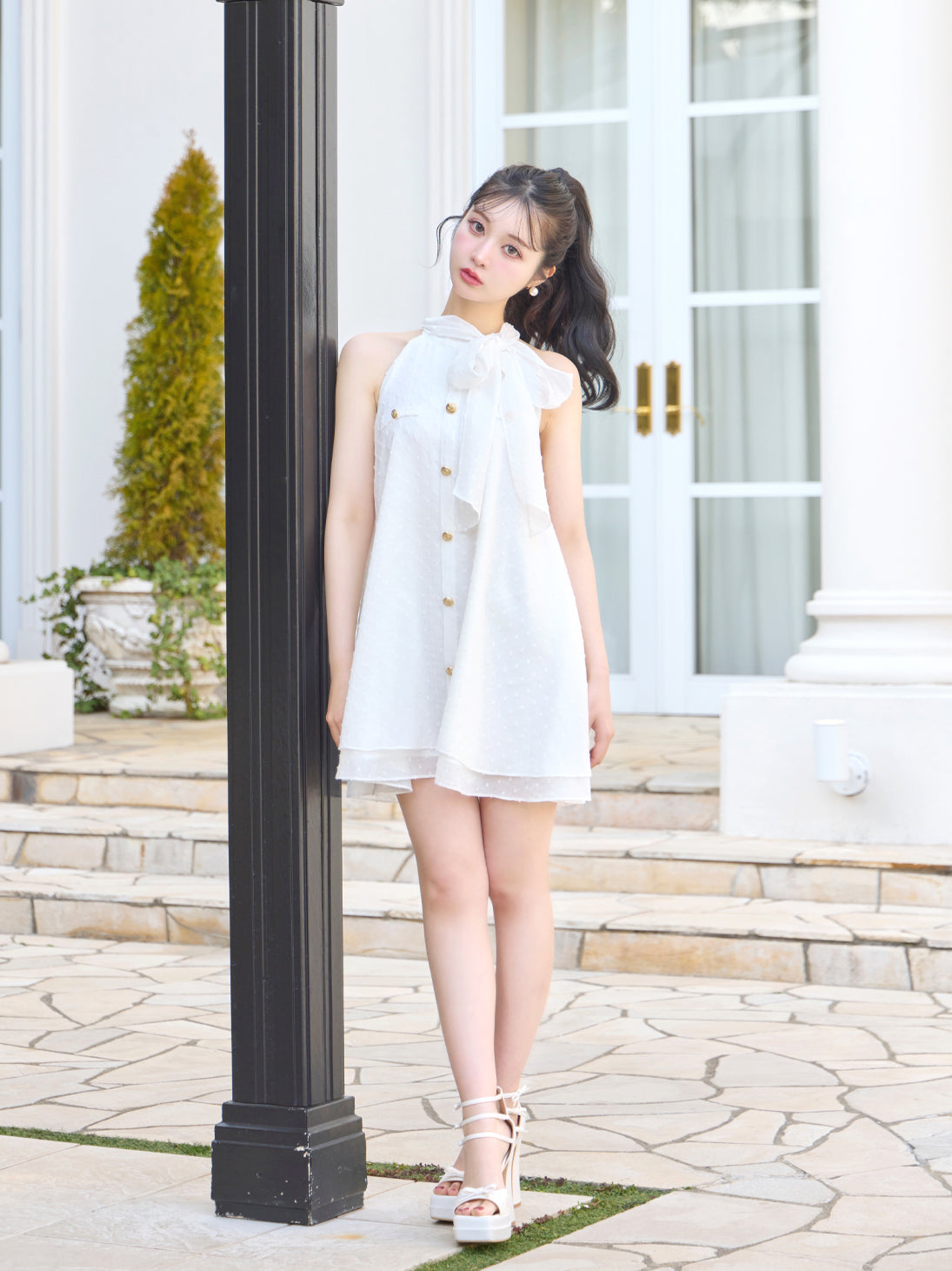 model：160cm　(size：F　color：White)