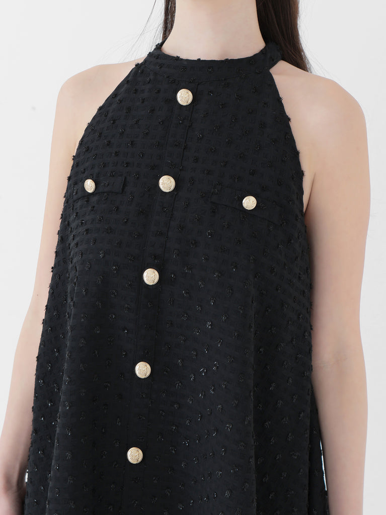 Helter neck ribbon mini onepiece(eme10537)