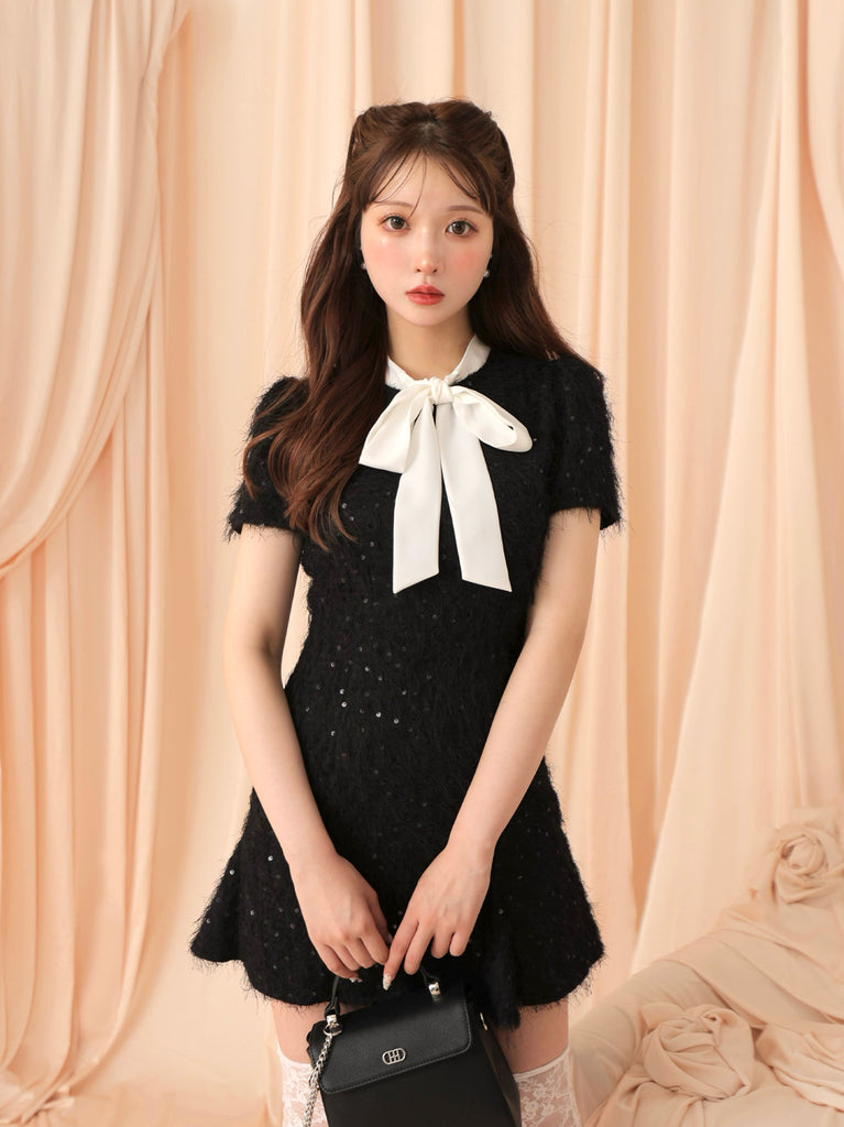 Feather sequin mini onepiece(eme10548)