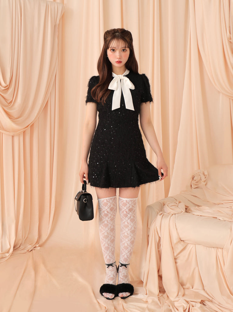 Feather sequin mini onepiece(eme10548)