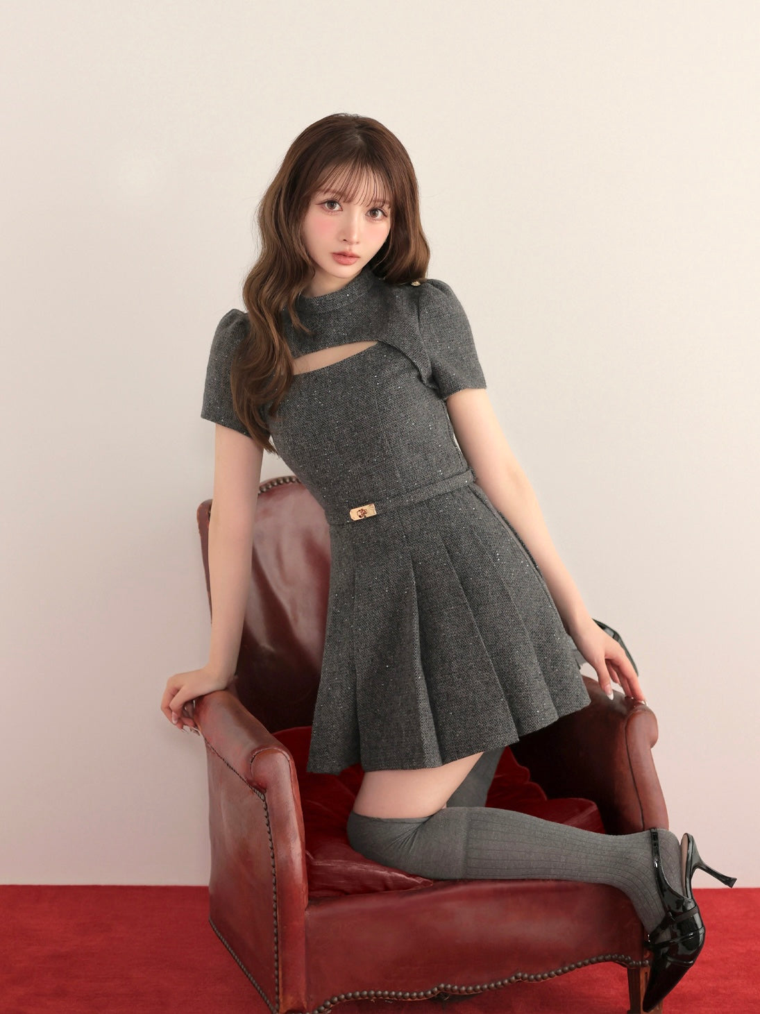 model：160cm　(size：F　color：Gray)