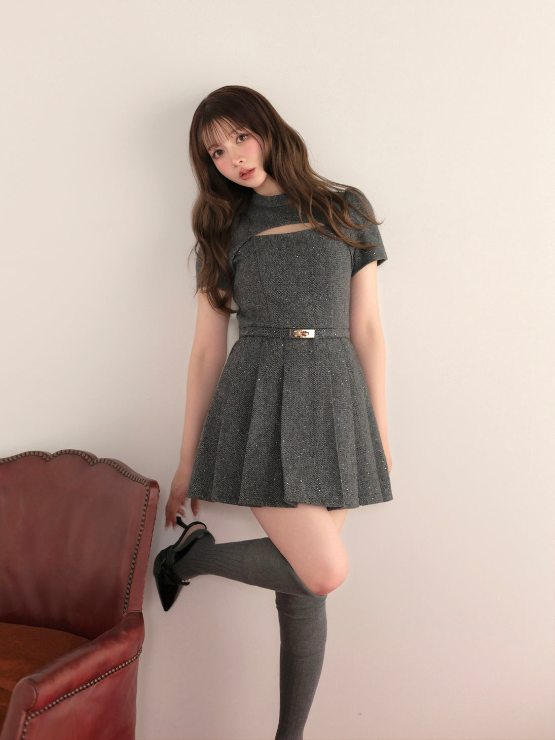 model：160cm　(size：F　color：Gray)