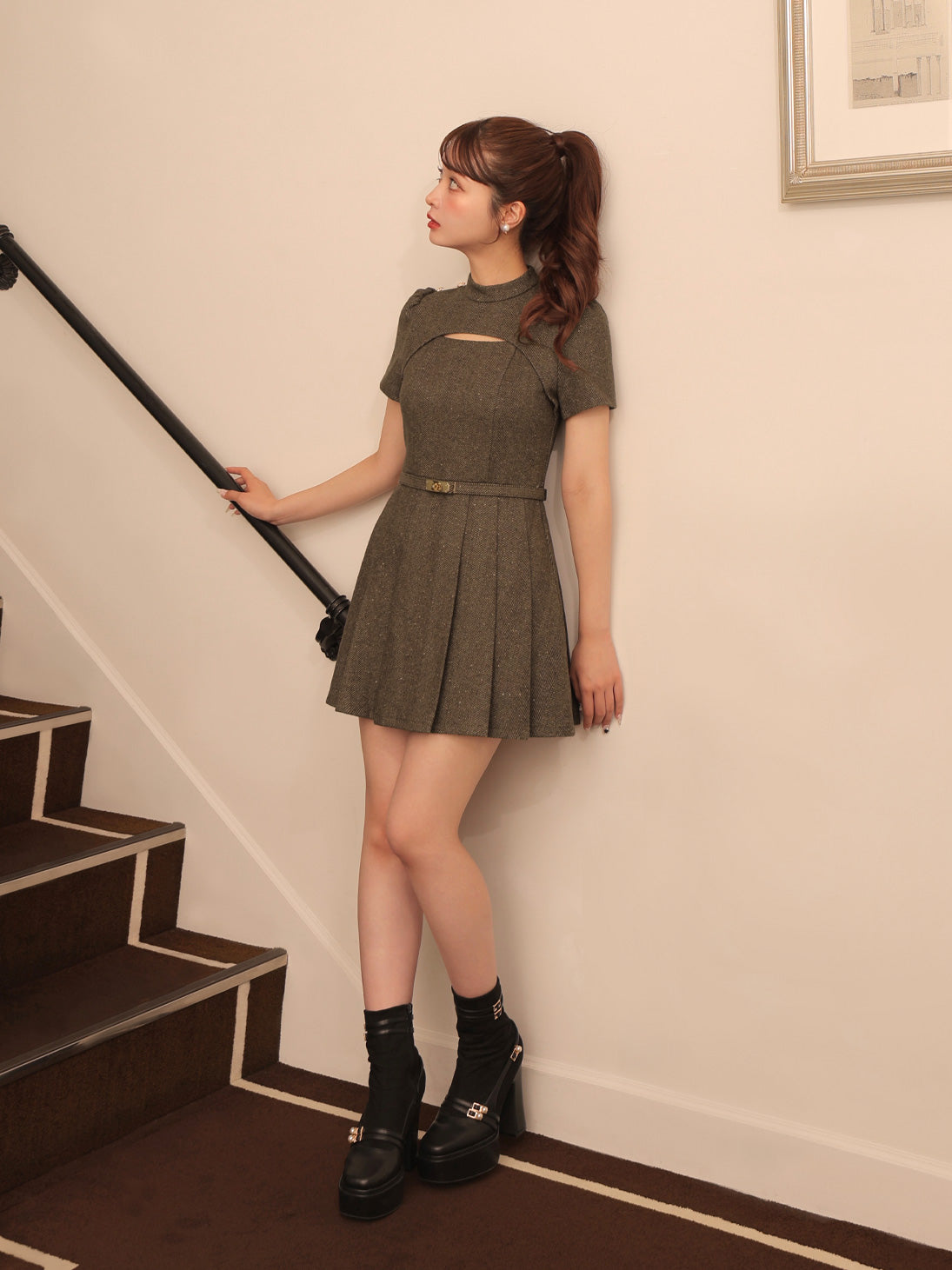 Classical herringbone mini onepiece(eme10550) – M me eme