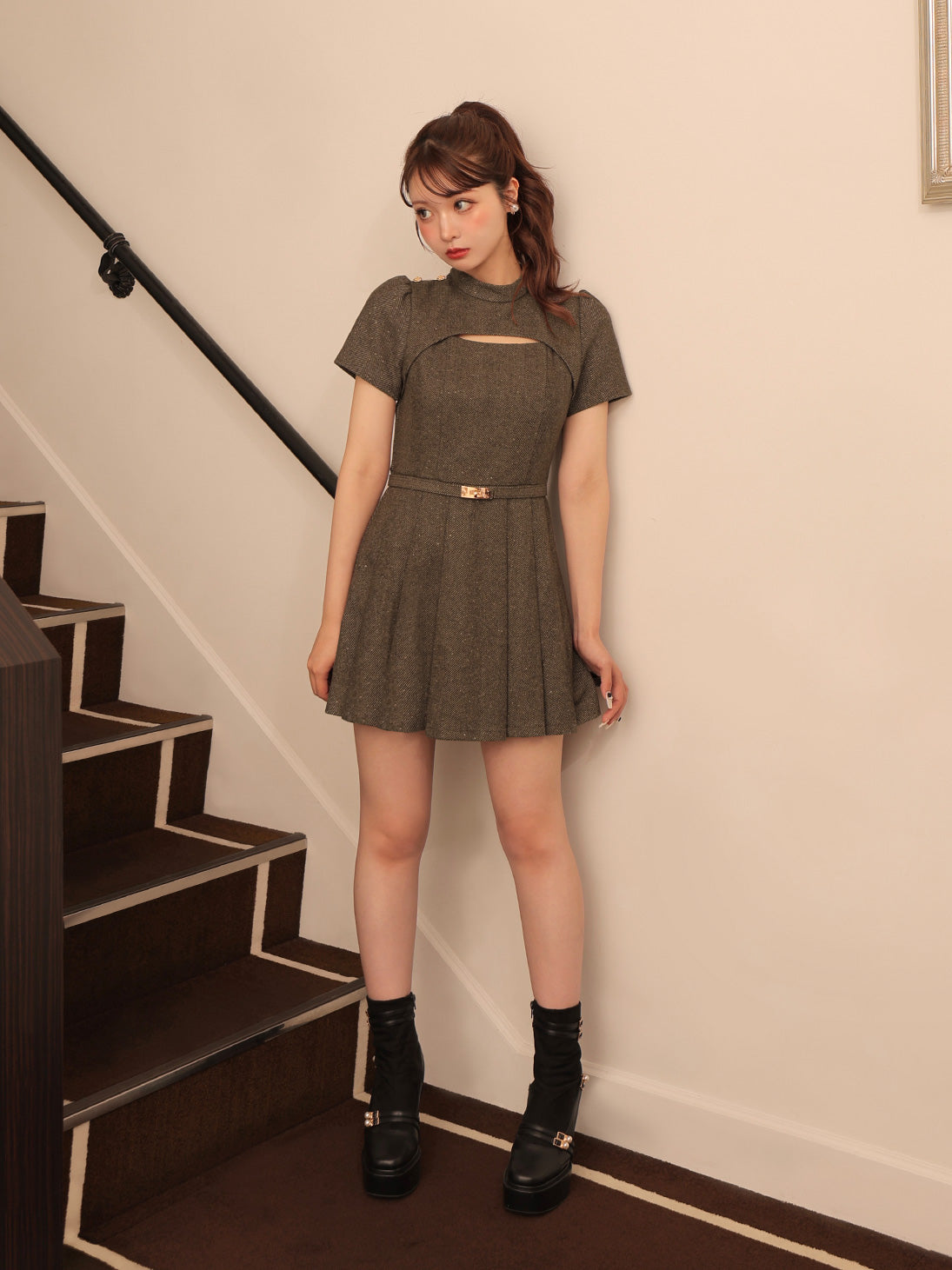 Classical herringbone mini onepiece(eme10550) – M me eme
