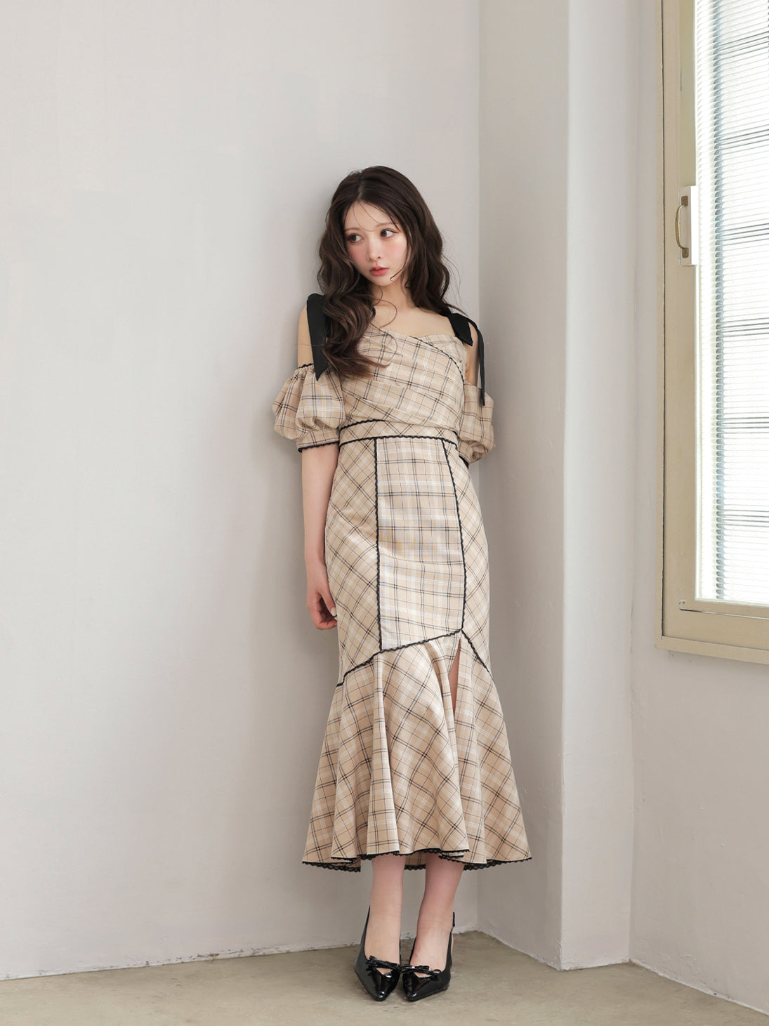 model：160cm　(size：F　color：Beige)