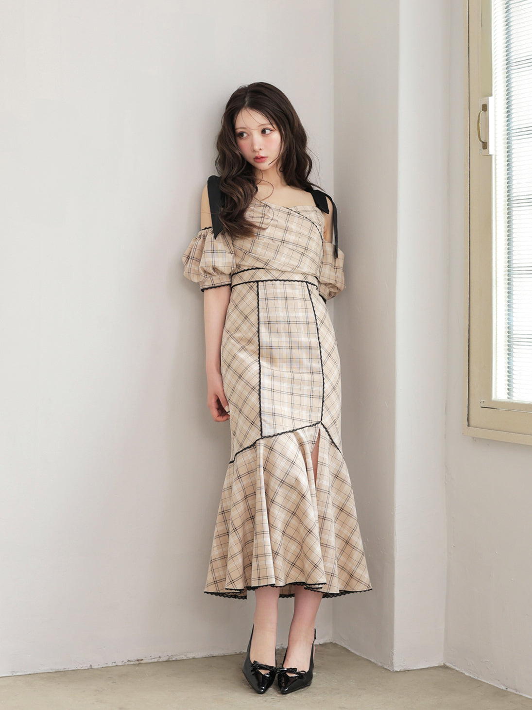 model：160cm　(size：F　color：Beige)
