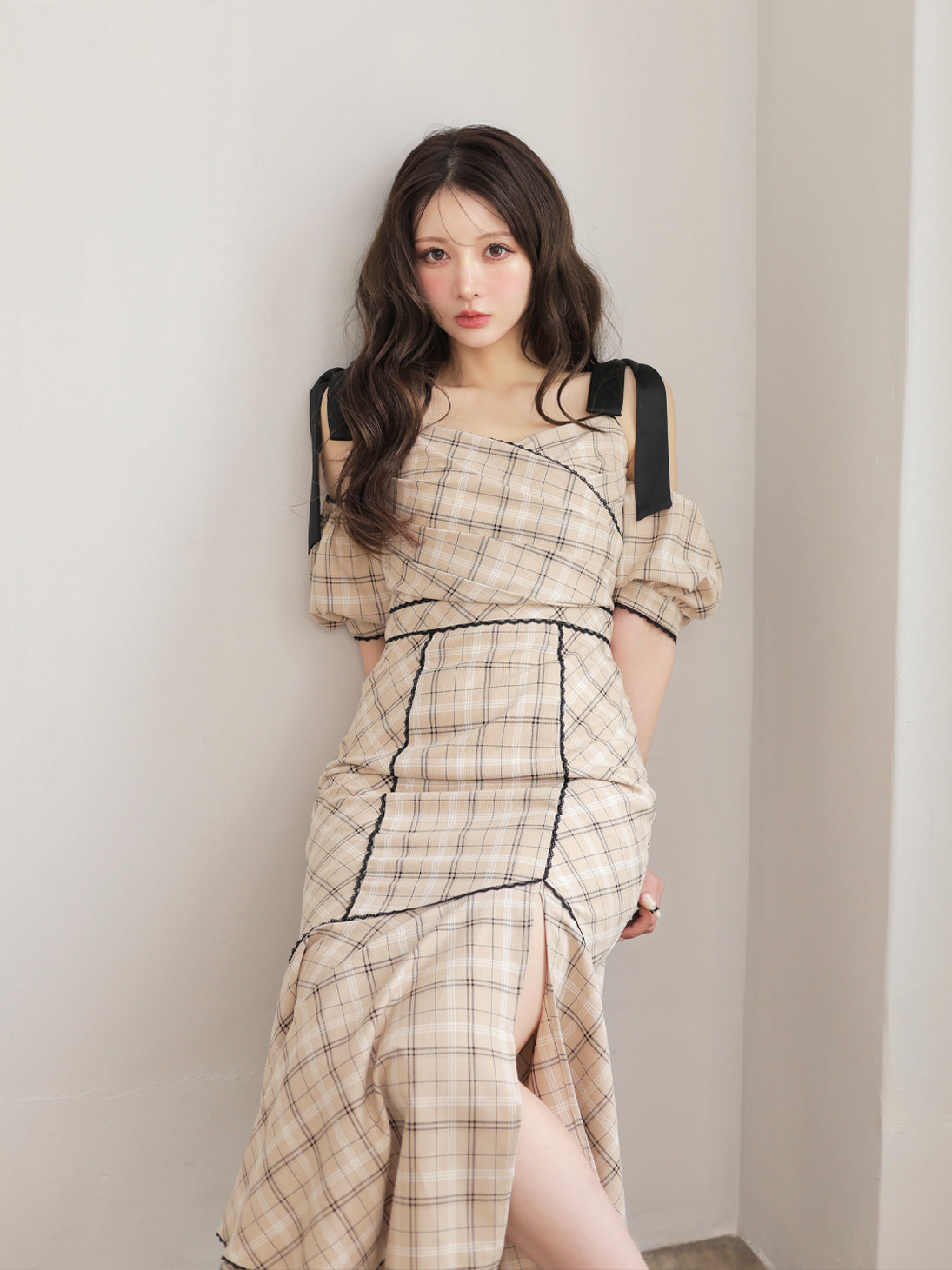 model：160cm　(size：F　color：Beige)