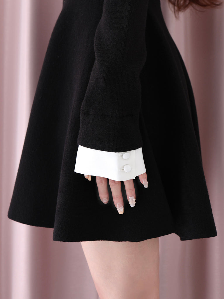 Off shoulder ribbon knit mini onepiece(eme10556)