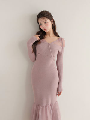 Sheer beaded mermaid onepiece(eme10558)