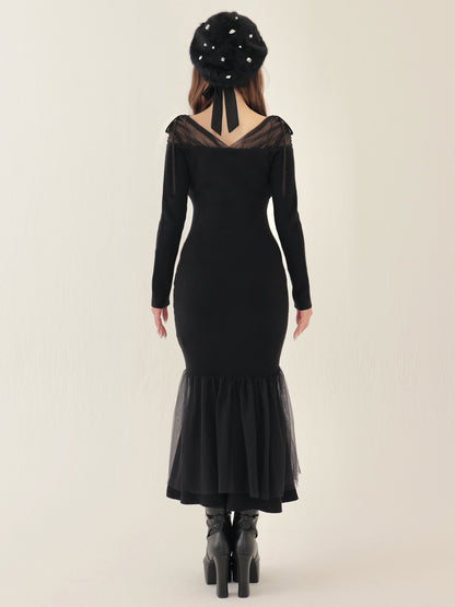 Sheer beaded mermaid onepiece(eme10558)