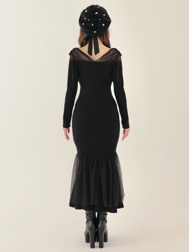 Sheer beaded mermaid onepiece(eme10558)