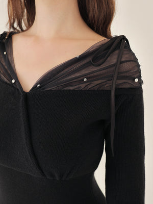 Sheer beaded mermaid onepiece(eme10558)