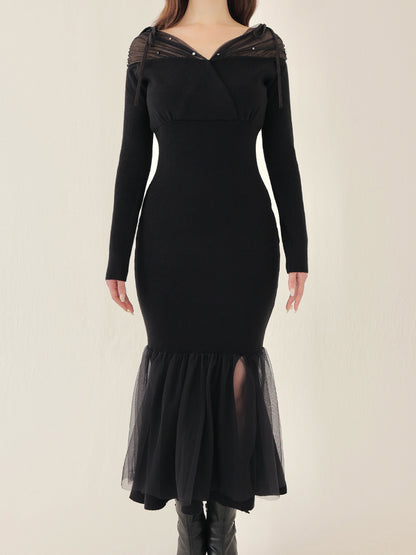 Sheer beaded mermaid onepiece(eme10558)