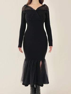 Sheer beaded mermaid onepiece(eme10558)