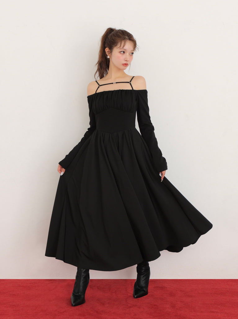 Strap flare volume onepiece(eme10560)