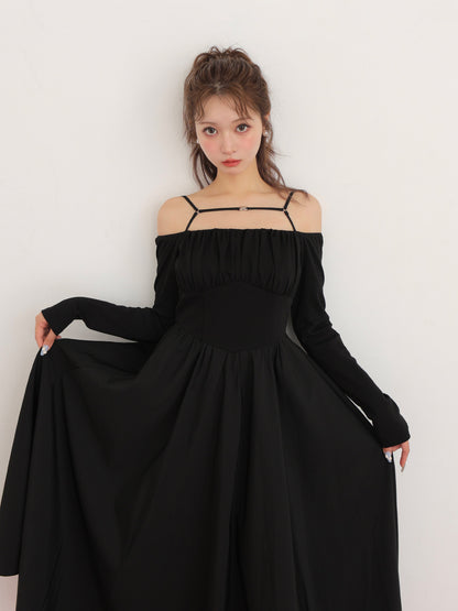 Strap flare volume onepiece(eme10560)