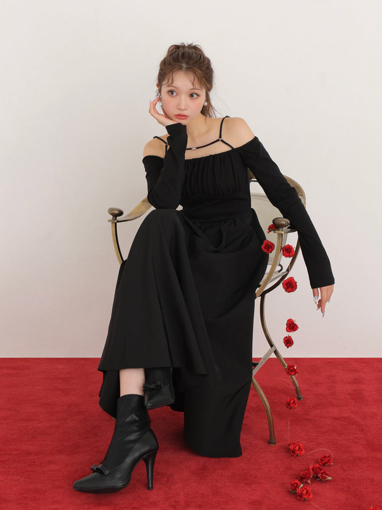 Strap flare volume onepiece(eme10560)