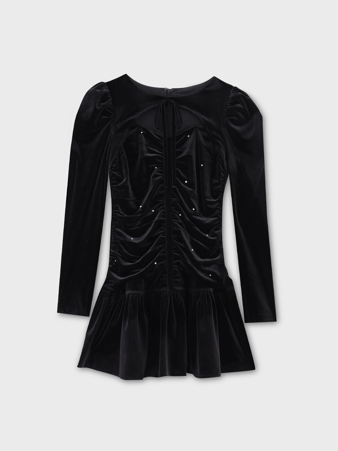 Decollete cut gathered mini onepiece(eme10561)