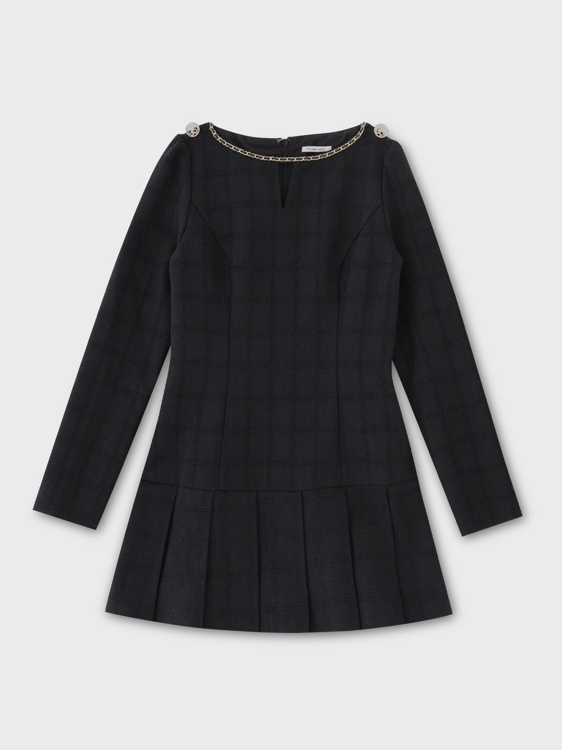 Tweed check pleated onepiece(eme10563)