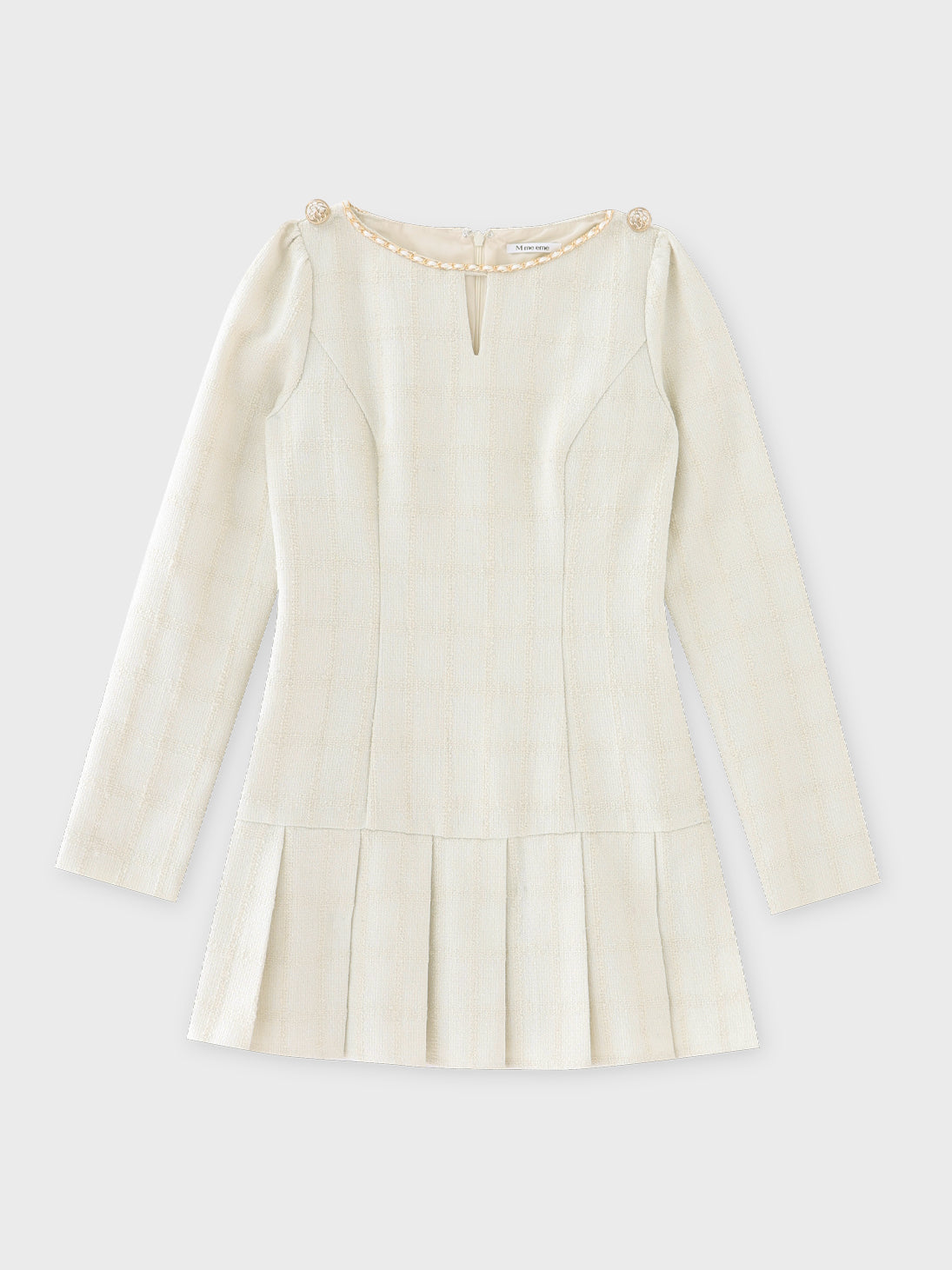 Tweed check pleated onepiece(eme10563)