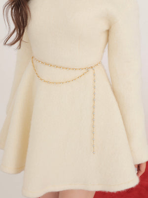 One shoulder bijou belt onepiece(eme10564)